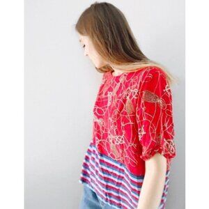 Rodebjer Designer Tassels Viscose Blouse Red Medium